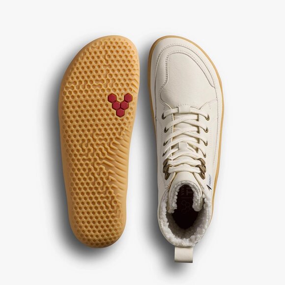 Vivobarefoot Gobi Boot Warmlined Womens in Limestone - Picture 2 of 7